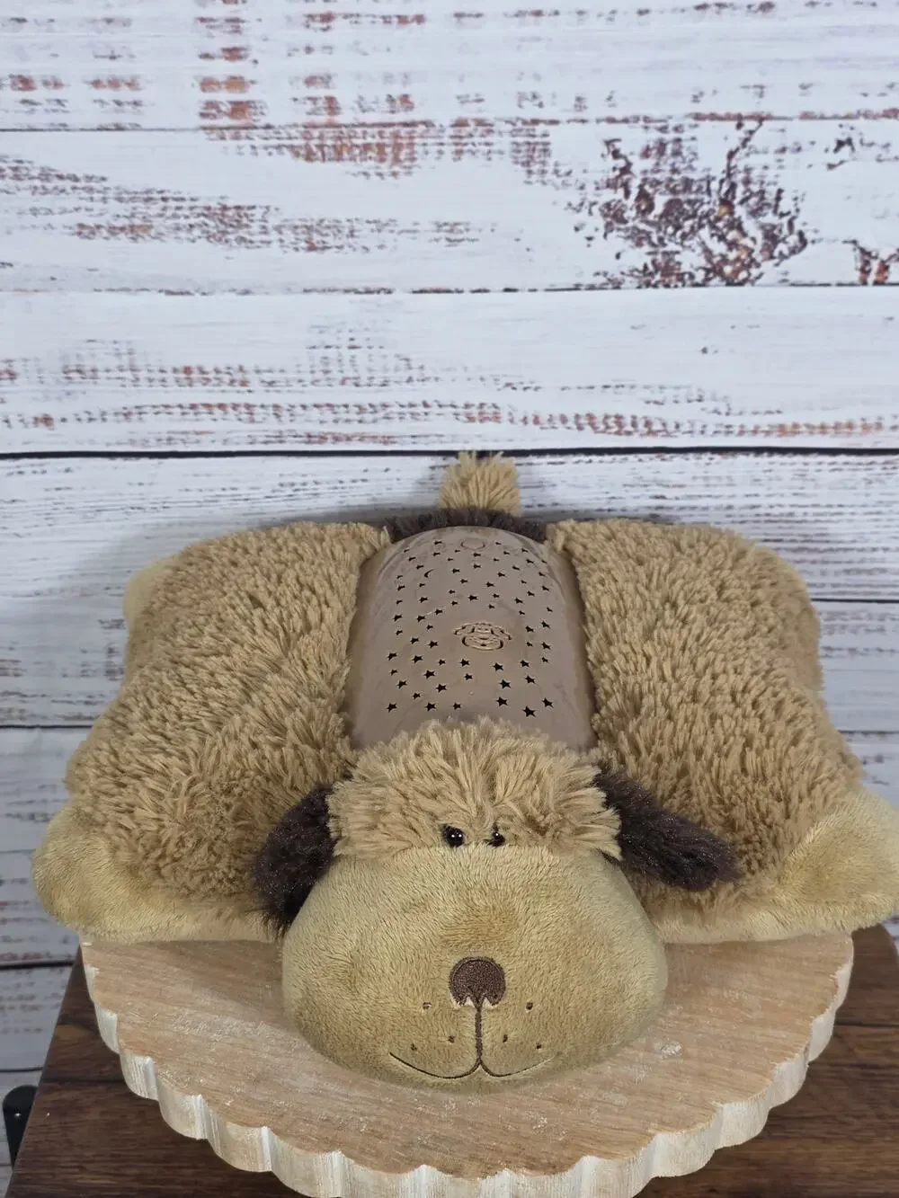 Pillow Pets Dream Lites Brown Puppy Dog Night Light Plush Kids Toddler Bed Toy
